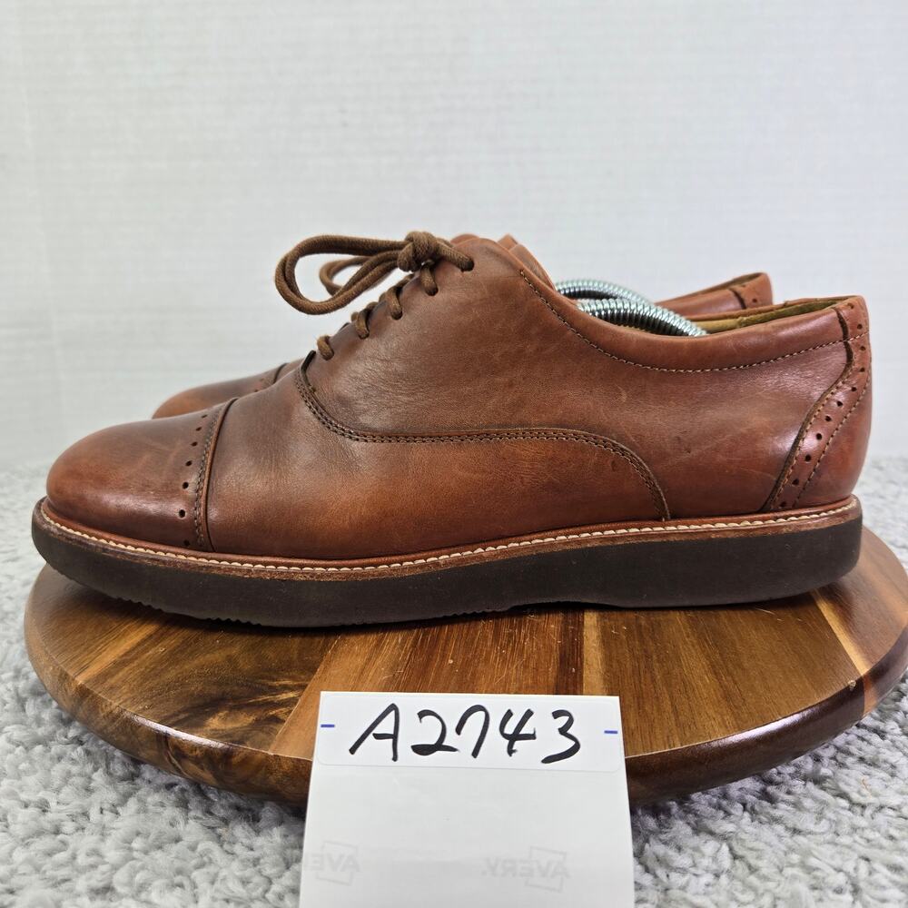 Samuel Hubbard Mens 9 Market Cap Toe Whiskey Brown Lifestyle Daily Oxford Shoe